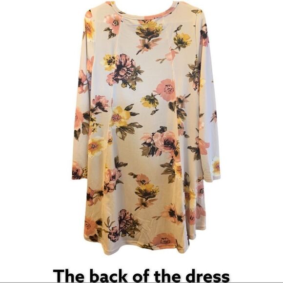  HAPTICS Long Sleeve Floral Soft 100% Cotton midi dress size small New! - Picture 7 of 9